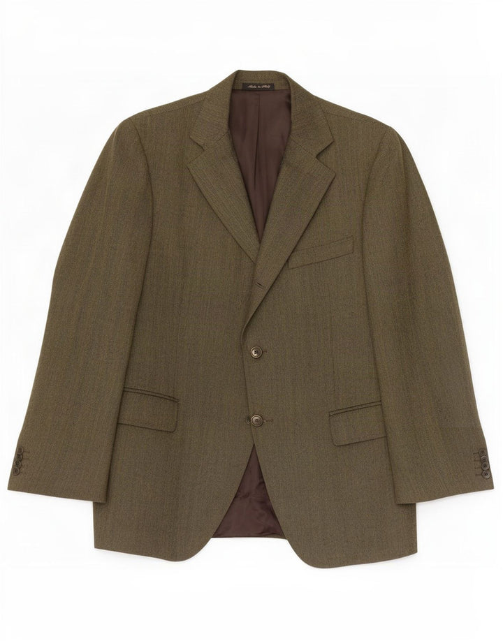 Aquarama Veste Blazer 3 Boutons Homme IT 50 Grande Laine Vierge Verte