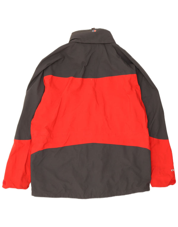 Berghaus Veste de pluie à capuche pour homme UK 44 2XL Rouge Colorblock Polyamide