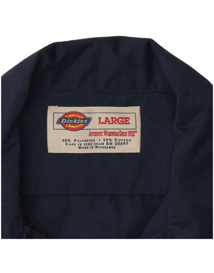 Dickies Chemise à manches courtes pour homme Large Bleu marine Polyester
