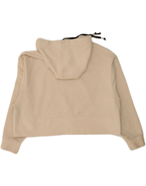 Zara Pull à capuche surdimensionné en velours pour femme UK 14 Beige moyen