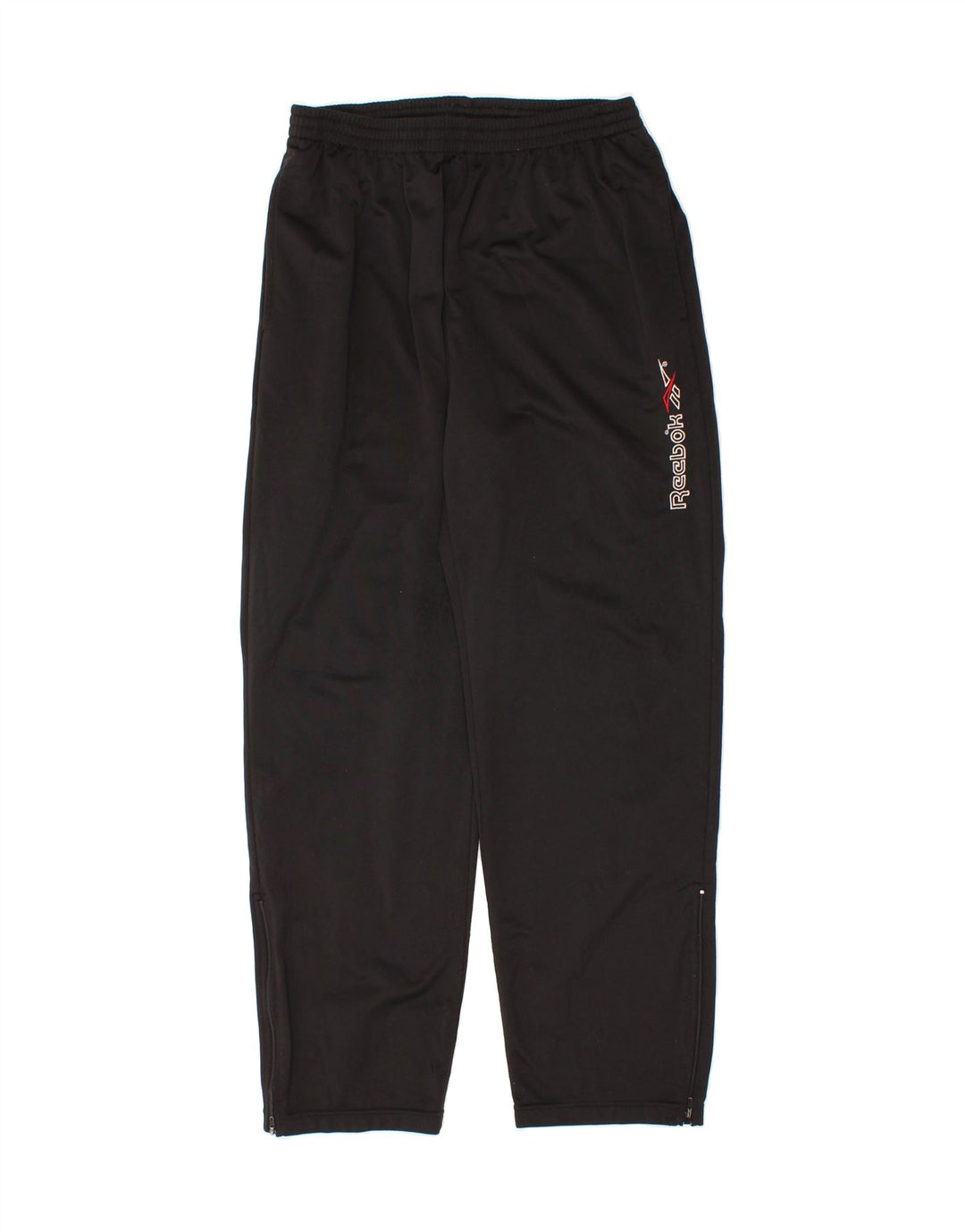 REEBOK Mens Graphic Tracksuit Trousers Large  Black Polyester Vintage Reebok and Second-Hand Reebok from Messina Hembry 