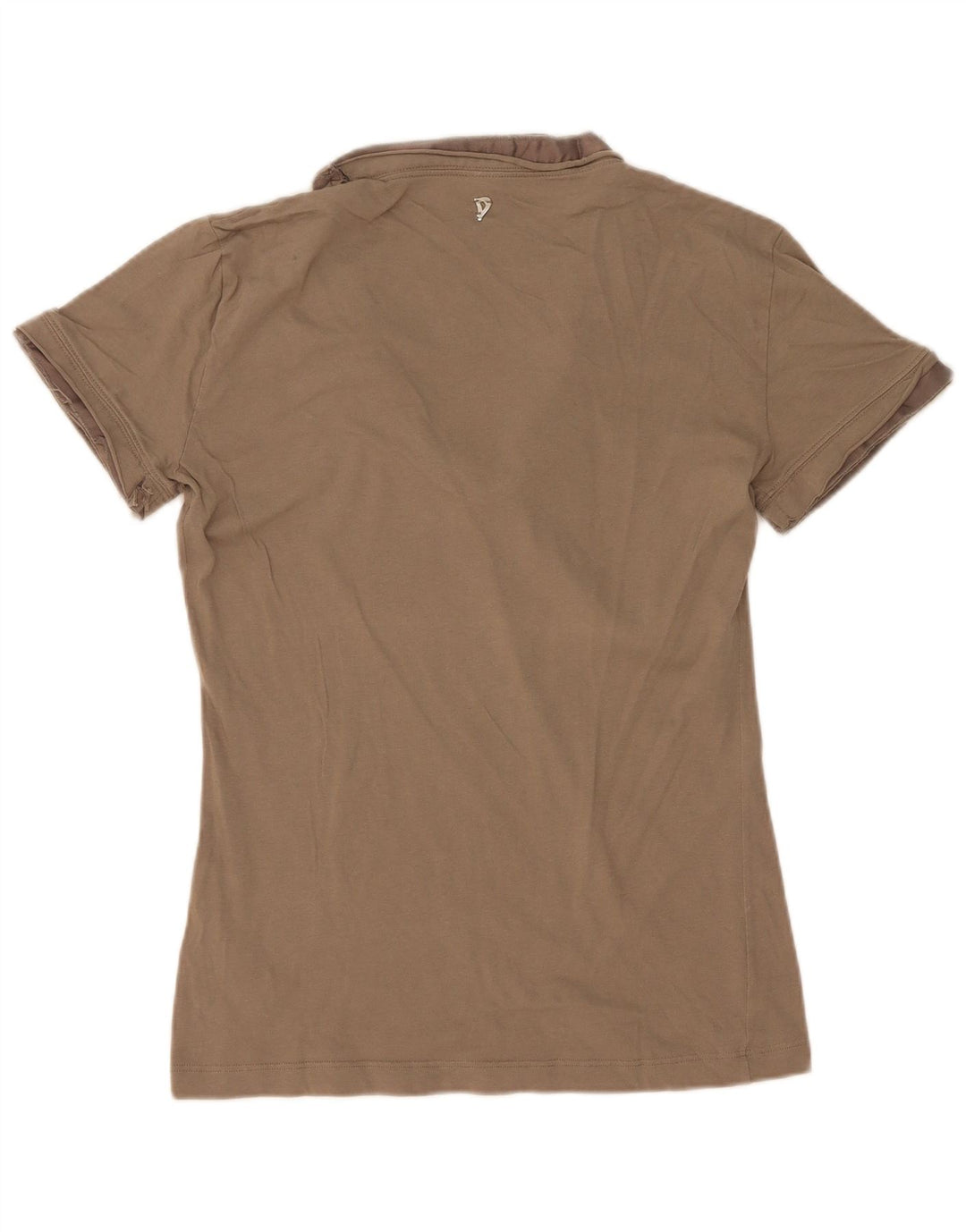Dondup T-Shirt Femme Top UK 12 Coton Kaki Moyen