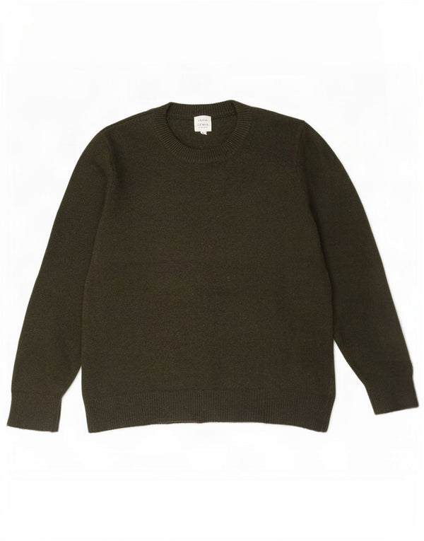 John Lewis Pull à col rond pour femme UK 18 XL Kaki Laine mérinos