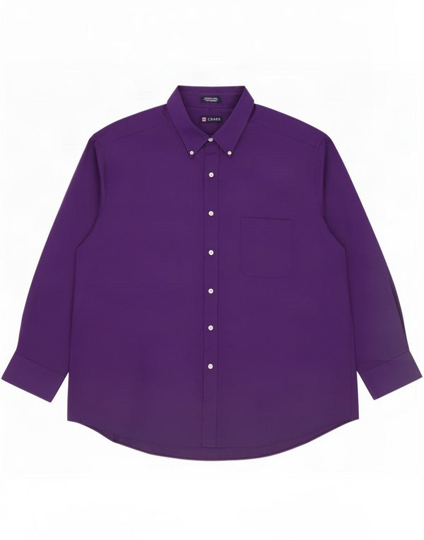 Chaps Chemise coupe classique pour homme Taille 18 1/2 2XL Coton violet