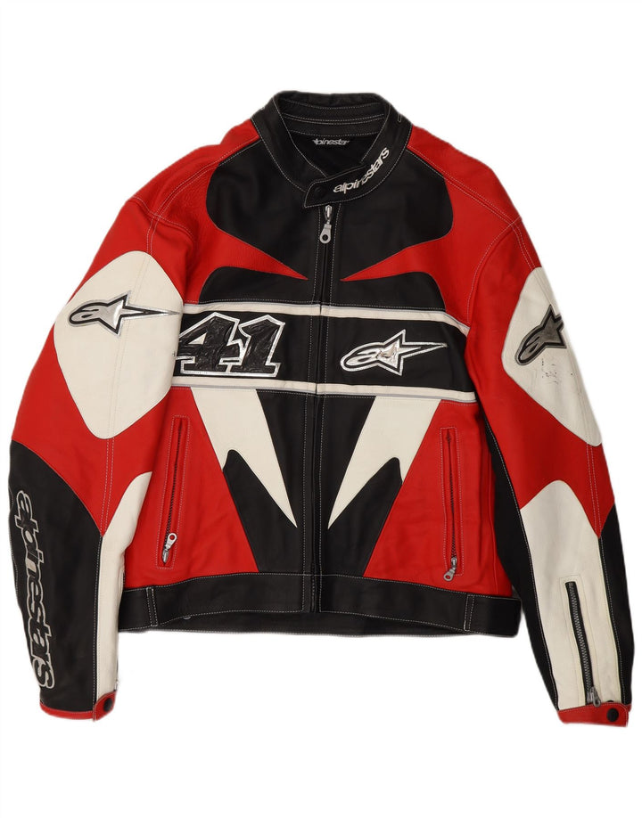 Alpinestars Veste de course graphique pour homme UK 38 Rouge moyen Colorblock Biker
