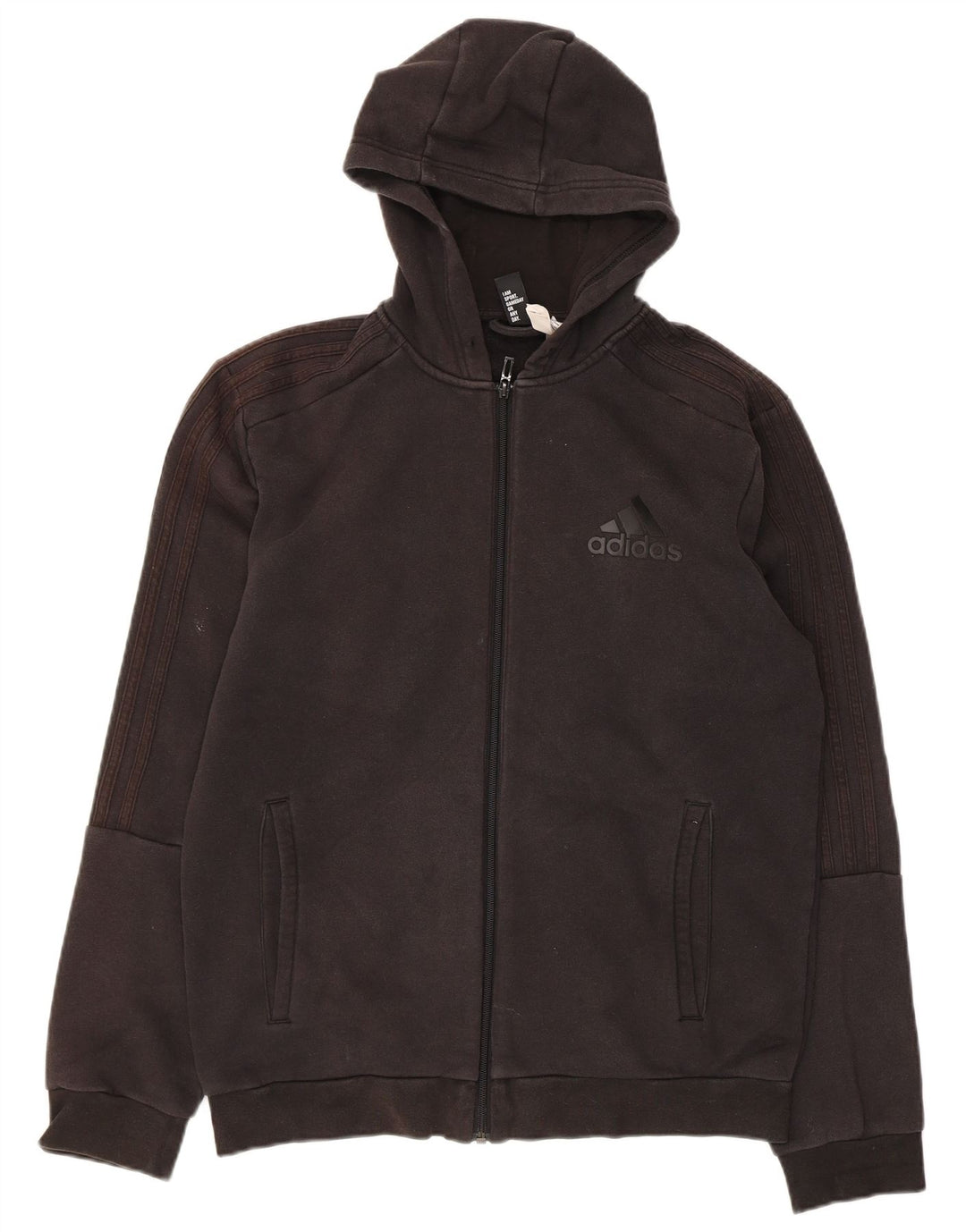 ADIDAS Pull à capuche zippé pour homme en coton noir moyen
