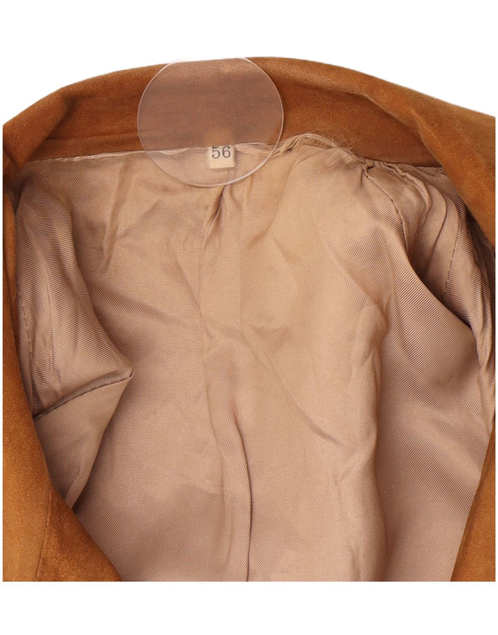 vintage Mens Suede Bomber Jacket UK 38 Brun Moyen