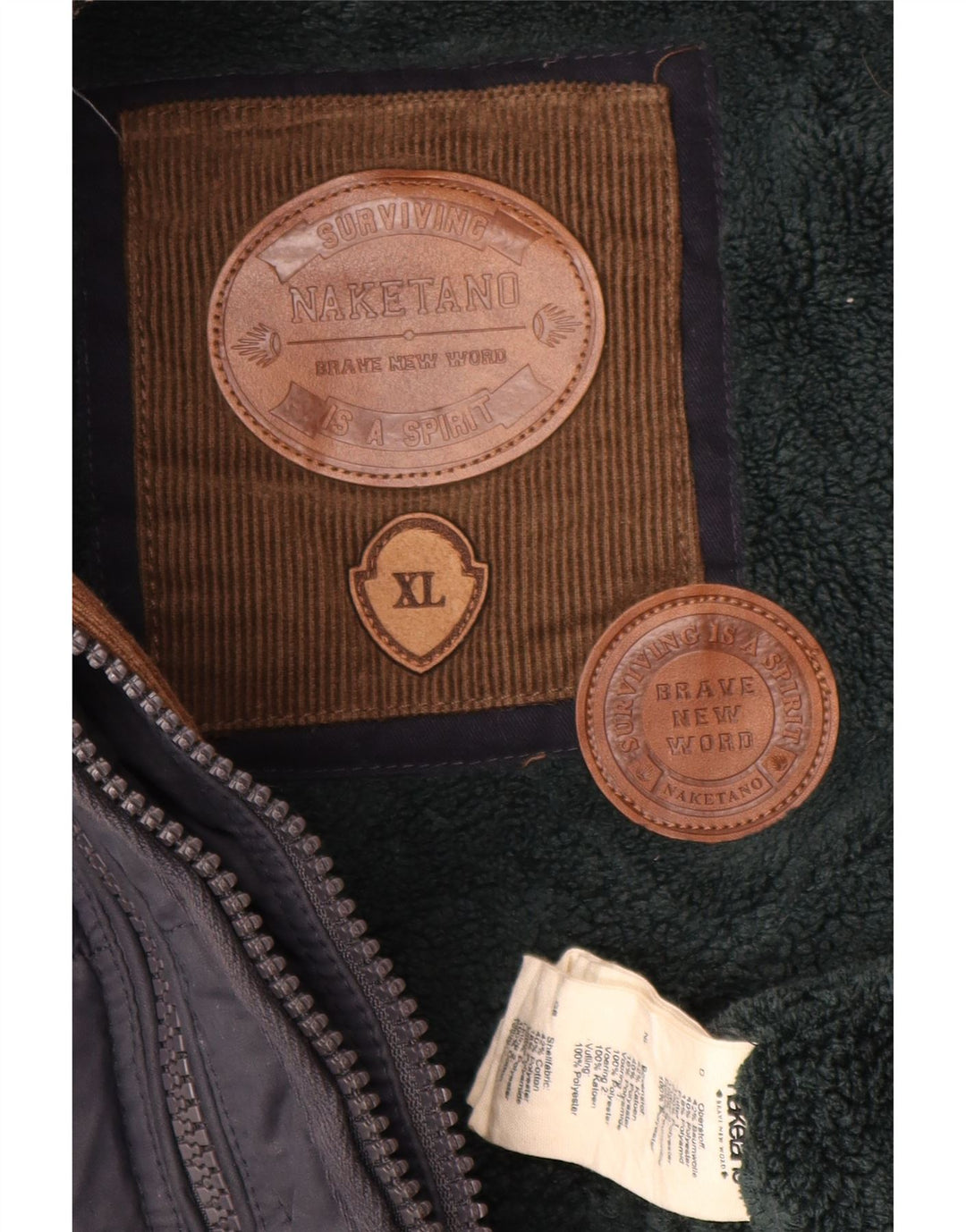 NAKETANO Gilet rembourré à capuche pour femme UK 18 XL Bleu marine Polyester