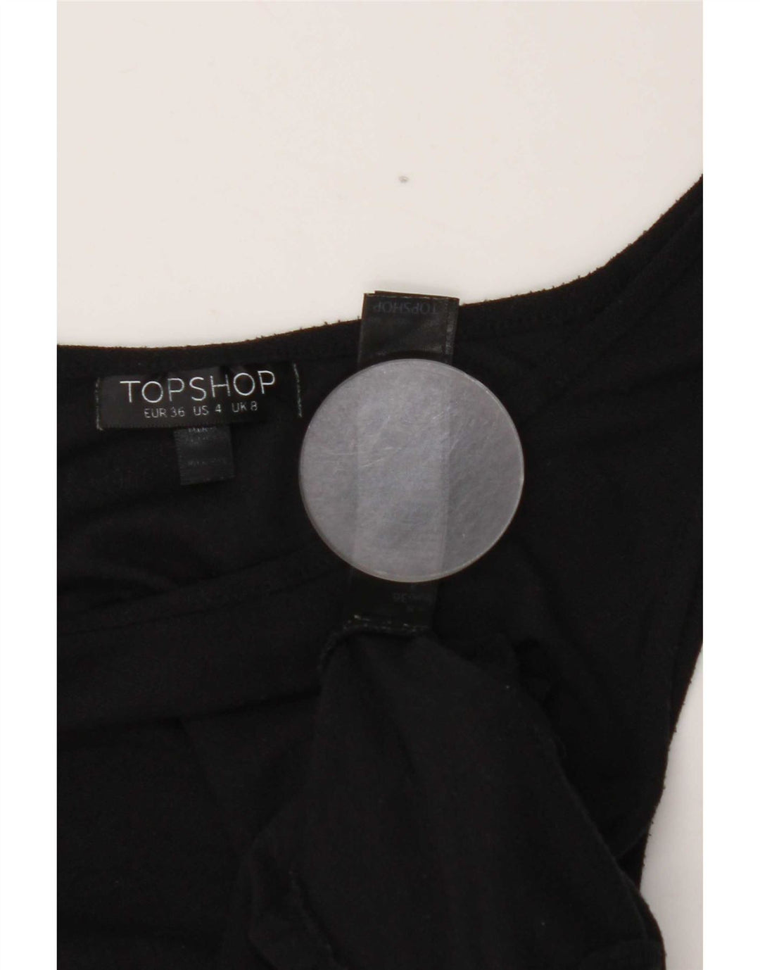 Topshop Débardeur Femme UK 8 Small Noir Polyester