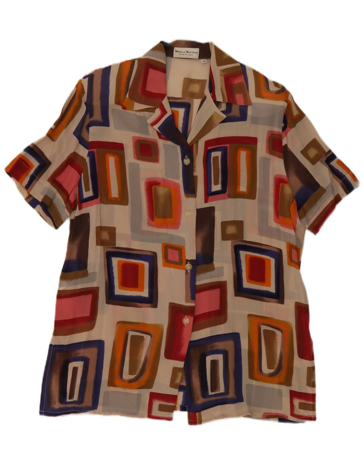 Mirella Matteini Chemisier Femme IT 46 Large Multicolore Géométrique