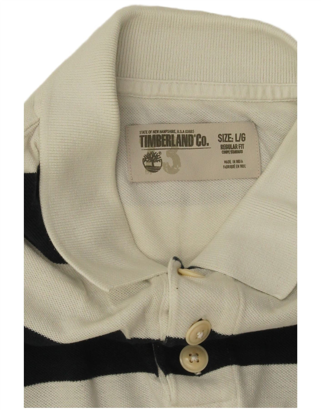 Timberland Polo coupe classique pour hommes, grand, rayé noir