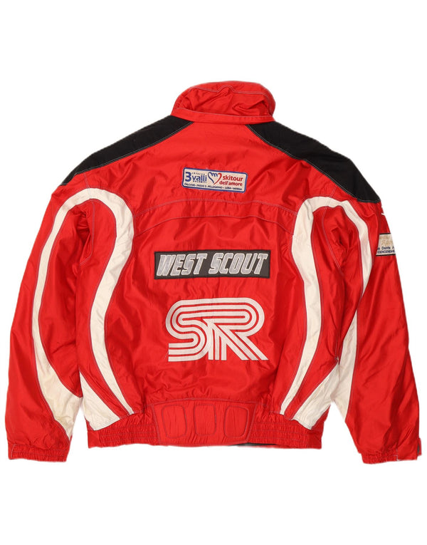 West Scout Veste de ski graphique pour homme UK 40 Large Rouge Colorblock Nylon