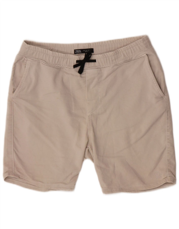 Zara Short de sport coupe régulière pour hommes, grand coton beige