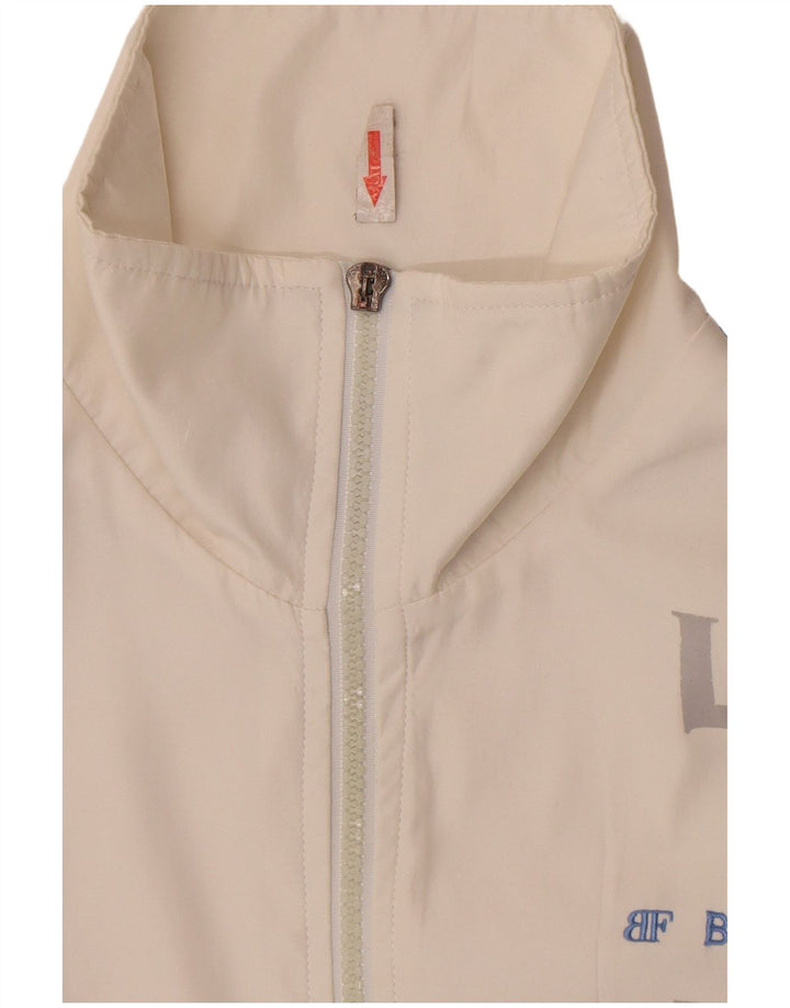 Belfe Veste de survêtement graphique pour homme Petit polyester blanc colour block