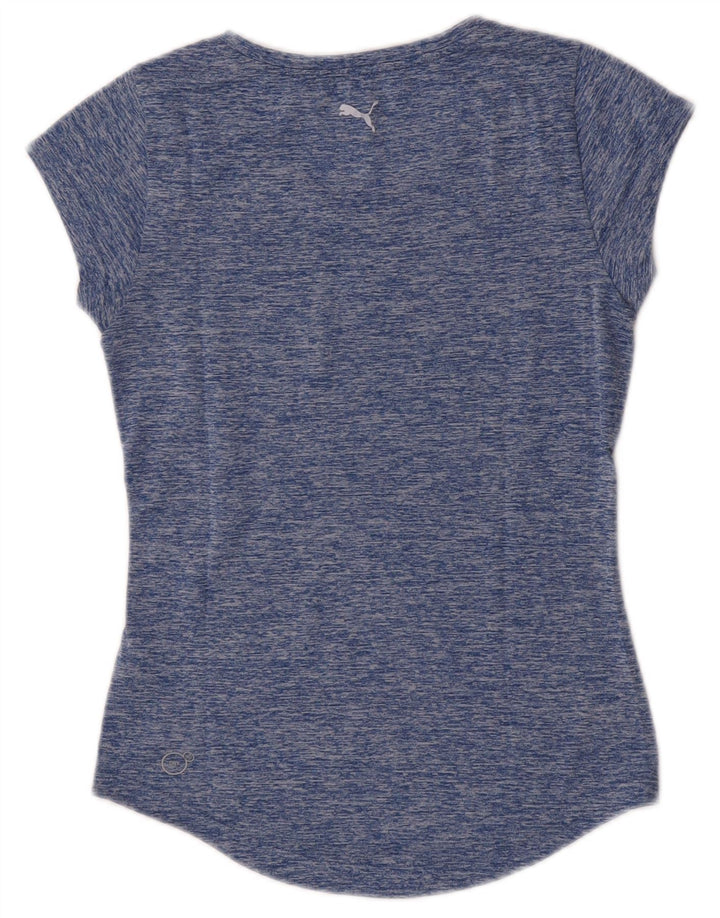 Puma T-shirt graphique pour femme UK 8 Small Bleu moucheté Polyester