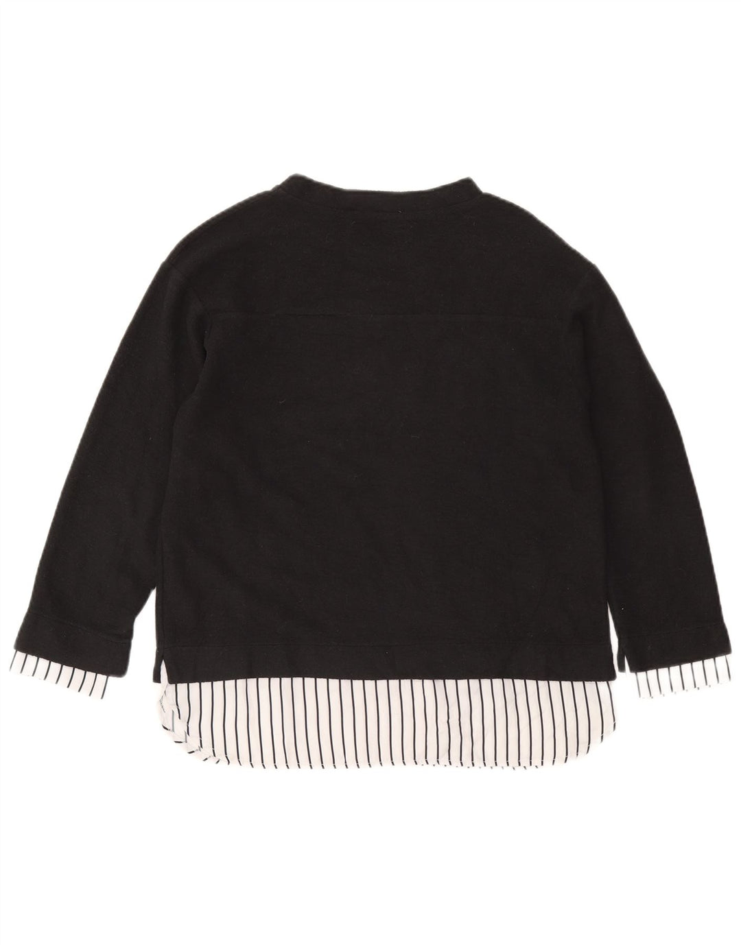 Zara Femme Haut Graphique Oversize Manches Longues UK 10 Petit Gris Polyester