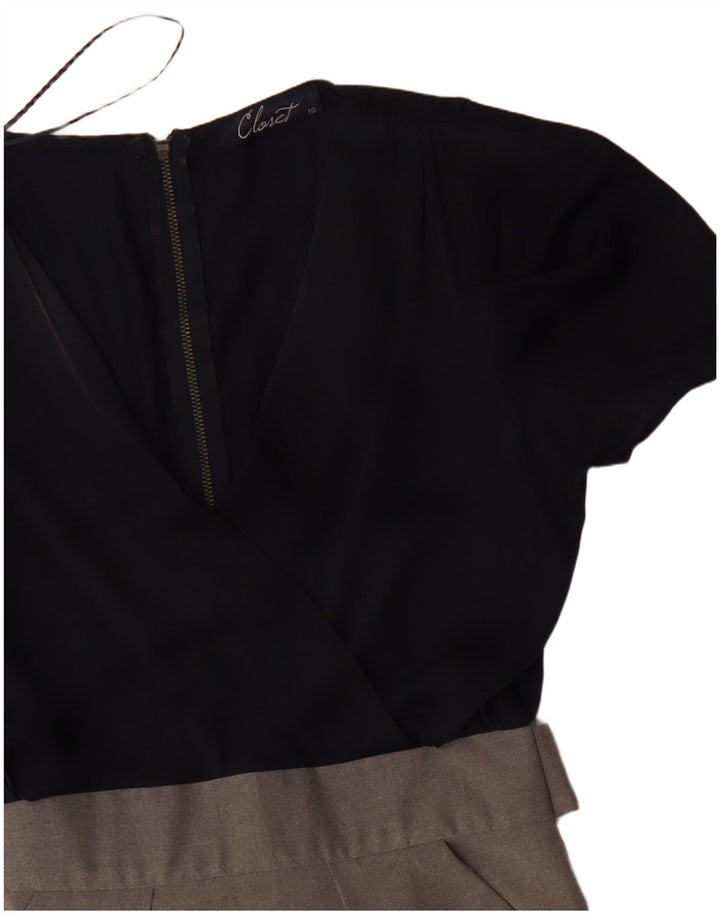 CLOSET Robe portefeuille pour femme UK 10 Petit Bleu Marine Colorblock Polyester