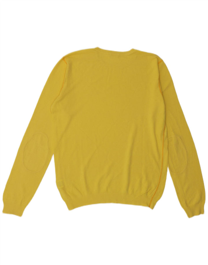 Sun68 Pull col rond homme XL coton jaune