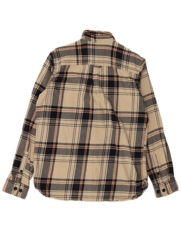 Jack & Jones Chemise Regular Fit En Flanelle Petit Carreau Beige En Coton