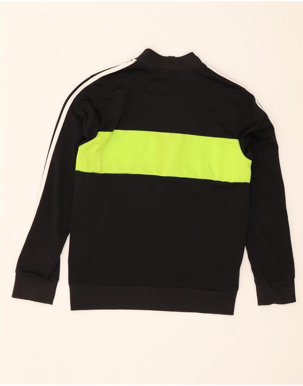 Adidas Boys Tracksuit Top Jacket 10-11 Years Black Colourblock