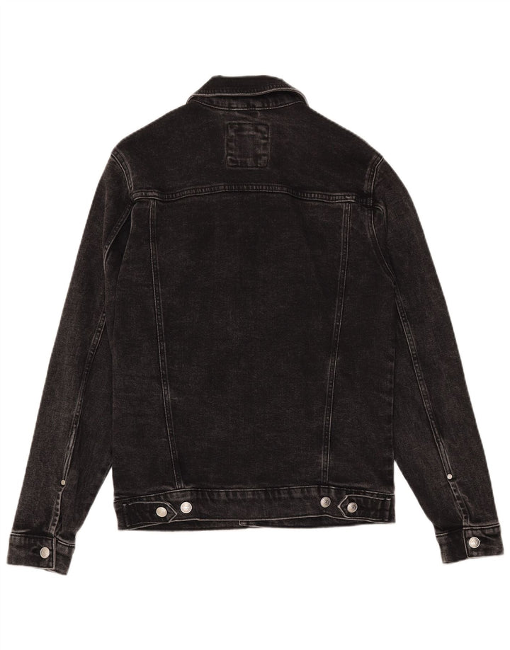 ZARA Veste en jean pour homme UK 36 Petit coton noir