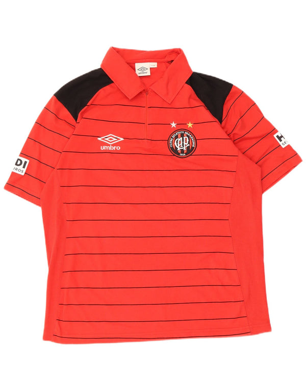 Umbro Polo Graphique Homme Large Rouge Rayé Coton