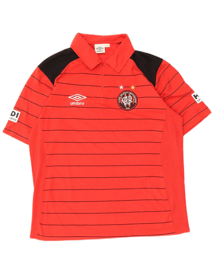Umbro Polo Graphique Homme Large Rouge Rayé Coton