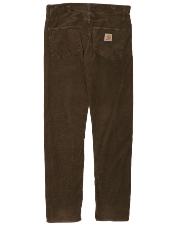 Carhartt Mens Straight Corduroy Trousers W33 L34 Khaki Cotton