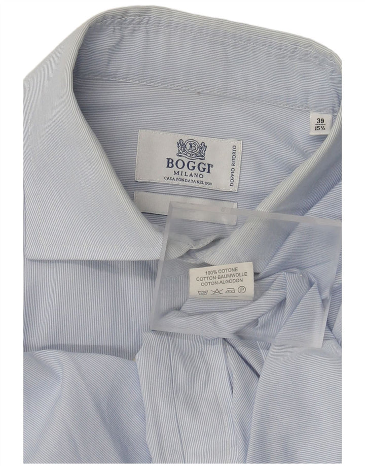 Boggi Milano Chemise Homme Taille 38 15 1/2 Coton Bleu Moyen