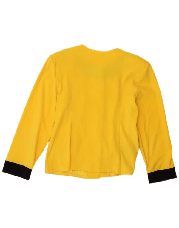 Carlo Comberti Veste Blazer 5 Boutons pour Femme UK 14 Grand Jaune Colorblock
