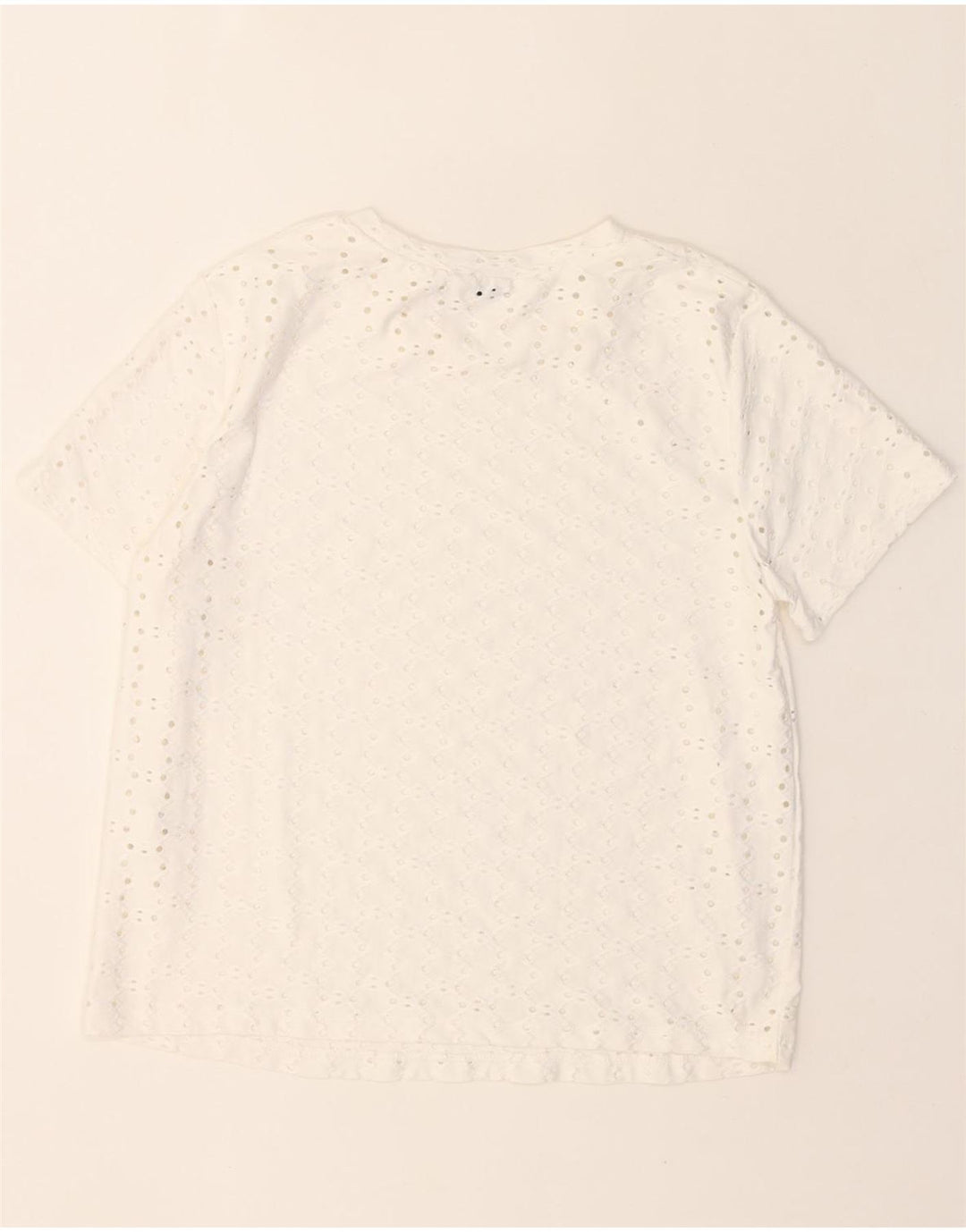 ZARA Womens Crochet Blouse Top UK 14 Medium White Polyester Vintage Zara and Second-Hand Zara from Messina Hembry 