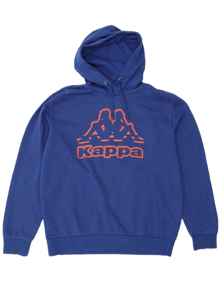 Kappa Pull à capuche graphique pour hommes, grand, bleu