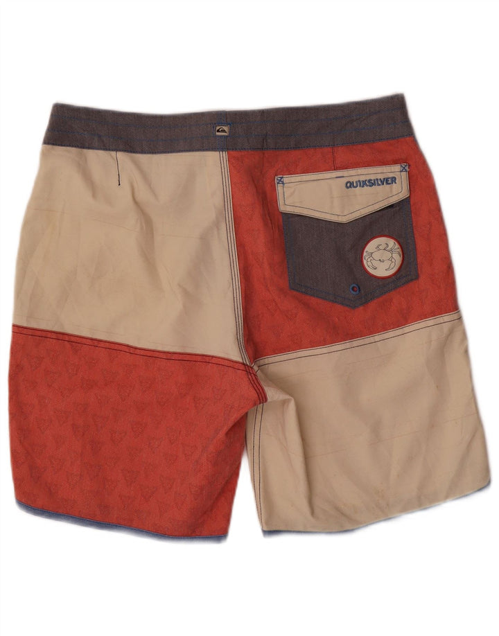 Quiksilver Short de Bain Homme Rouge Moyen Colorblock Polyester