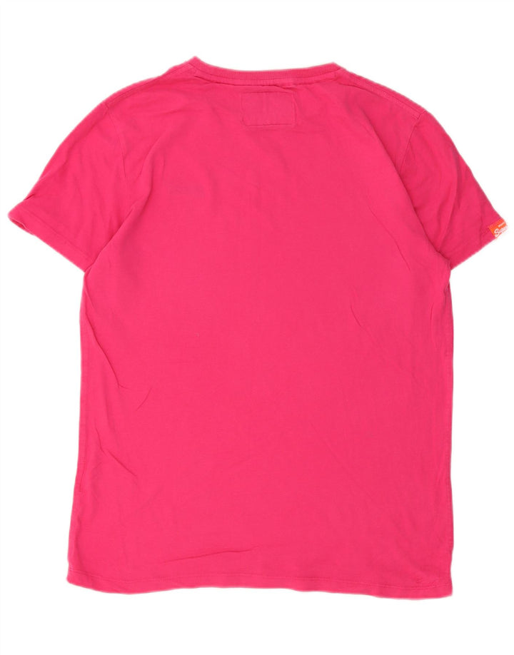 Superdry Femme T-Shirt Top Large Rose Coton