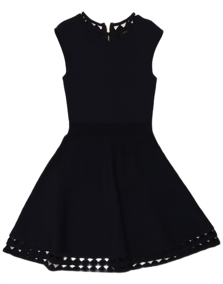 Ted Baker Robe trapèze coupe ajustée pour femme Taille 2 Petite Viscose Bleu marine