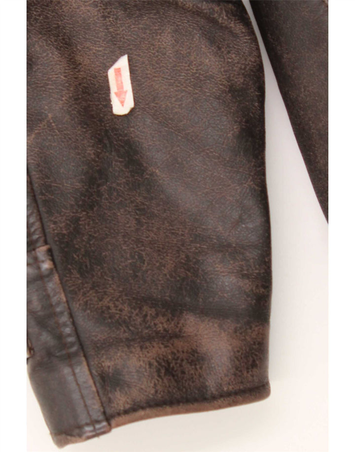 veste en cuir homme vintage UK 40 Grand cuir brun