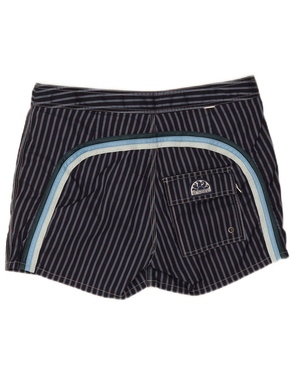 Sundek Short de bain homme en polyester rayé bleu marine moyen
