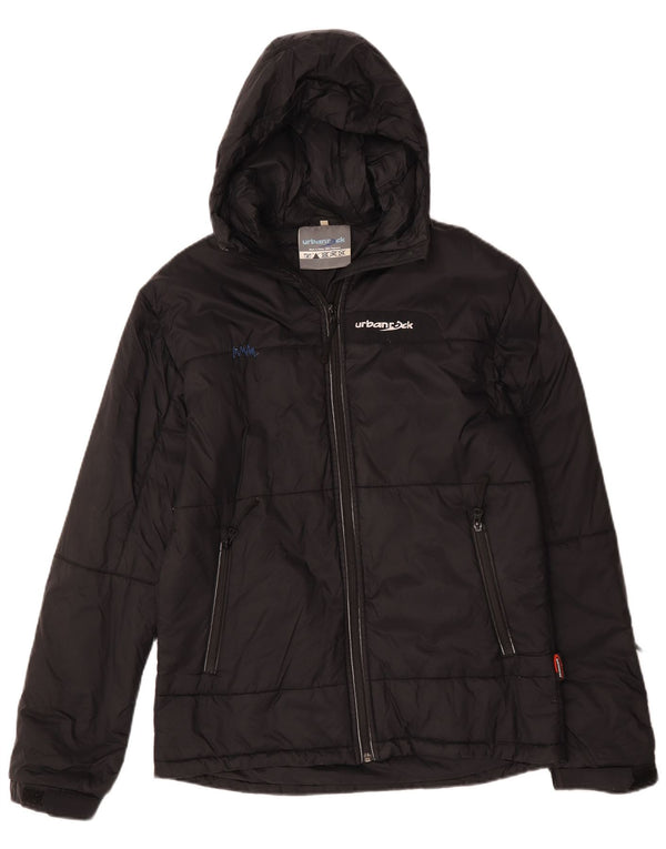 Urbanrock Veste matelassée à capuche pour homme UK 40 Large Noir Polyester
