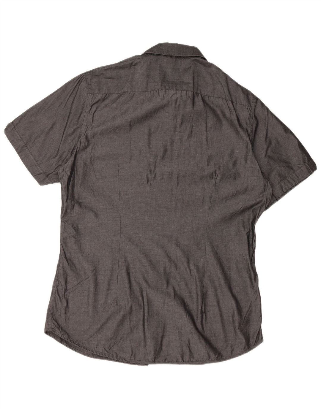 CALVIN KLEIN Chemise slim à manches courtes pour hommes, grand coton gris