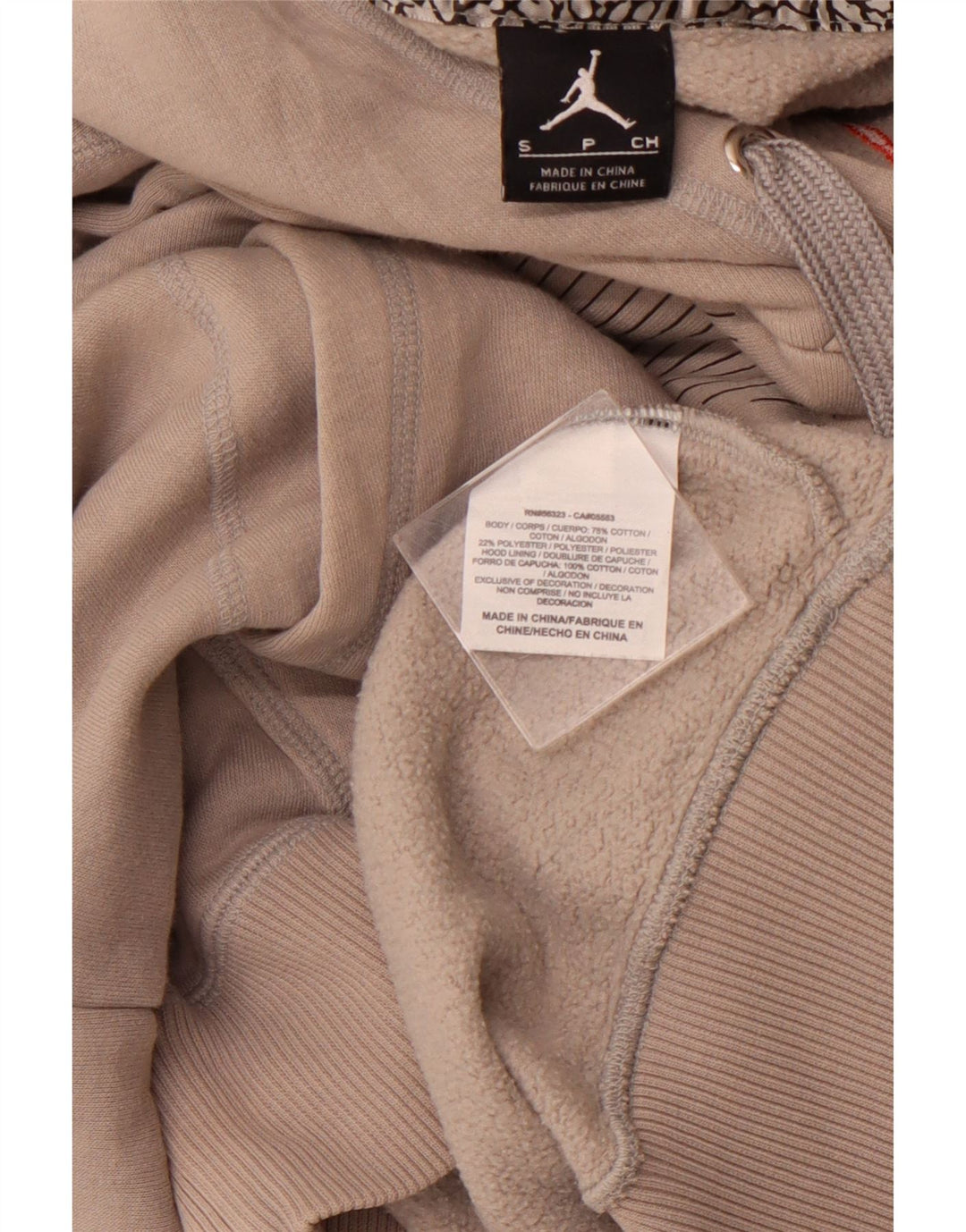 JORDAN Pull à capuche graphique pour homme Petit coton gris