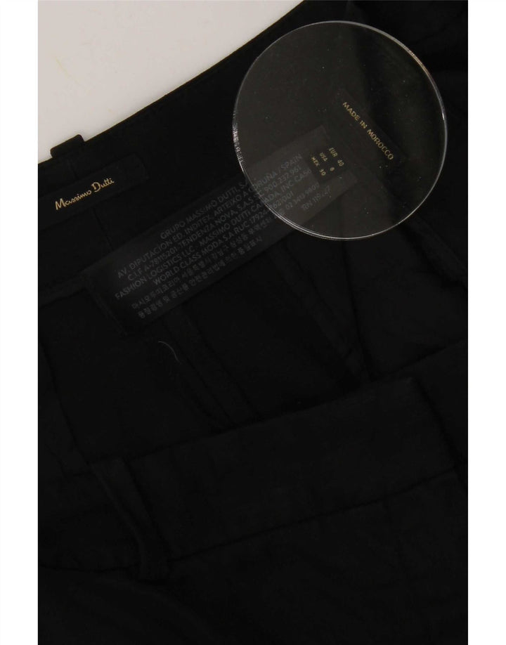 Massimo Dutti Pantalon court pour femme EU 40 Medium W30 L25 Lin noir