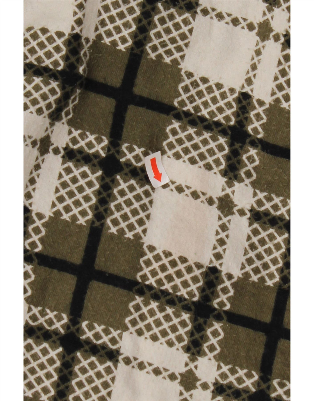 VINTAGE Veste Sherpa Femme UK 16 Grand Carreau Vert