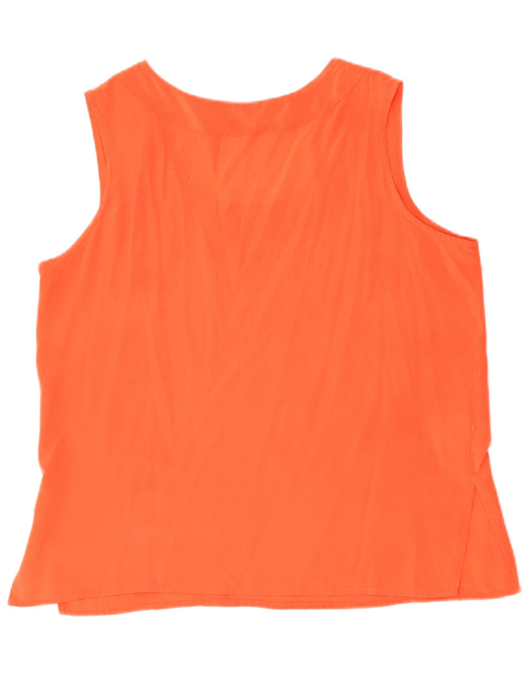 vintage Femme Blouse Sans Manches Top UK 14 Grand Orange