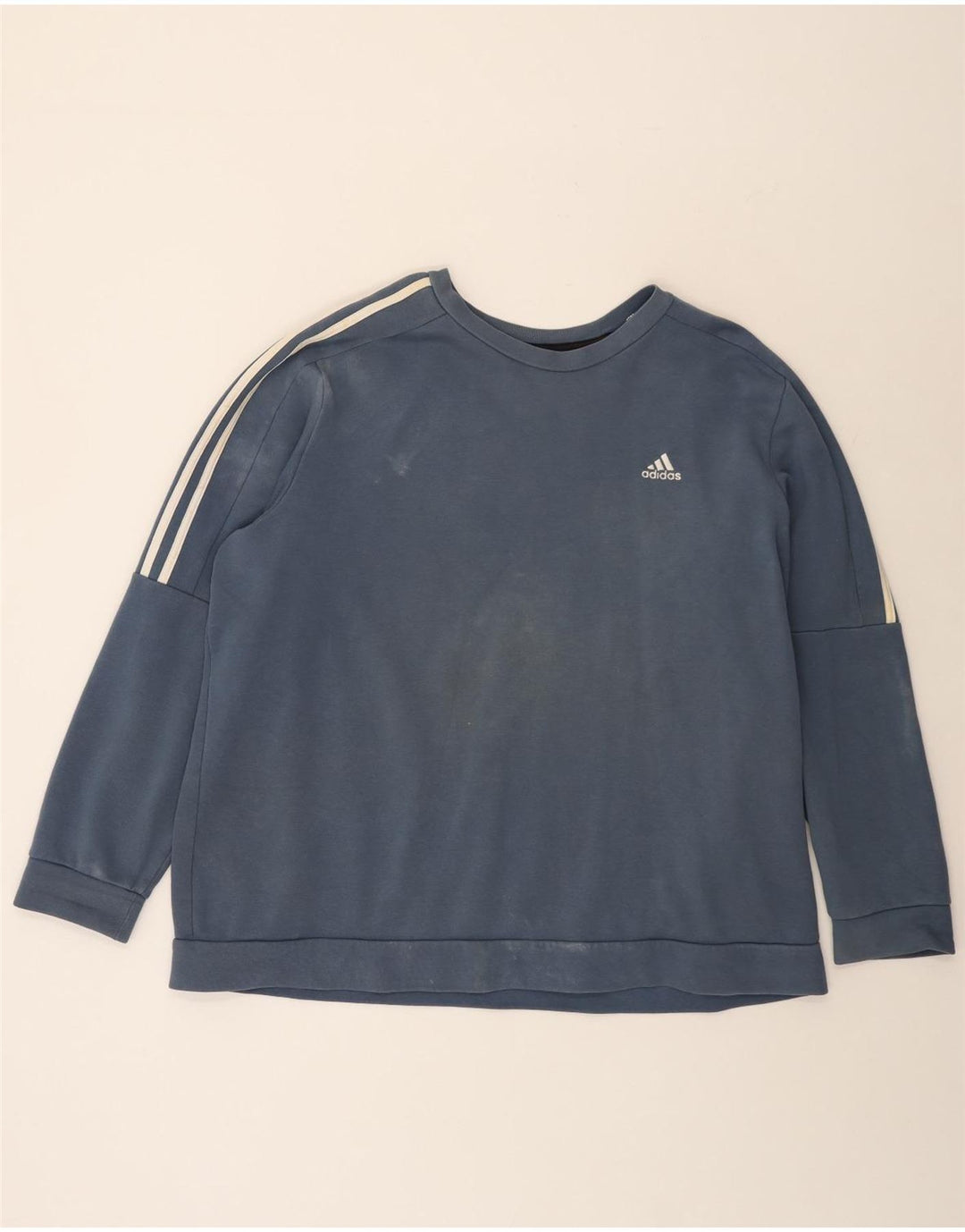 Adidas Sweat-shirt pour homme en coton bleu 2XL
