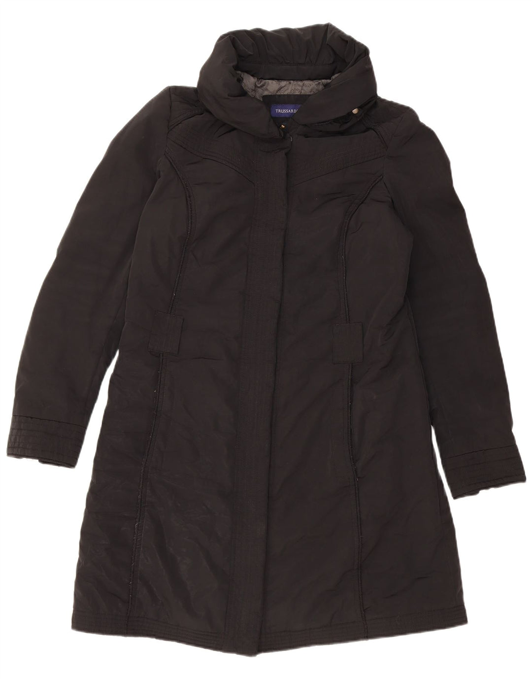 TRUSSARDI JEANS Manteau Coupe-Vent Femme IT 44 Moyen Noir Polyester