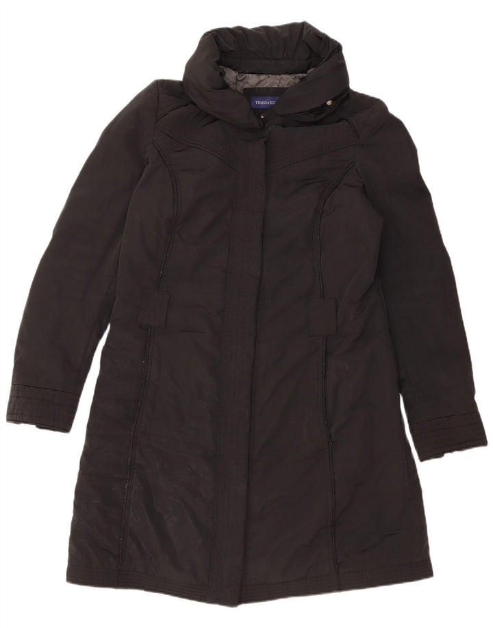 TRUSSARDI JEANS Manteau Coupe-Vent Femme IT 44 Moyen Noir Polyester