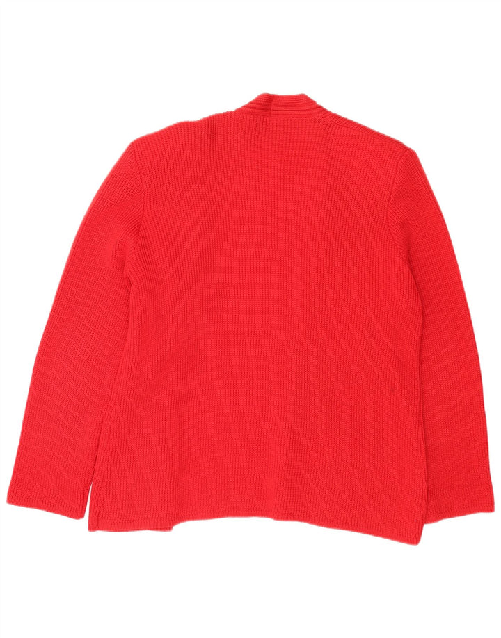 Luisa Spagnoli Pull Cardigan Ouvert pour Femme UK 16 Grande Laine Rouge