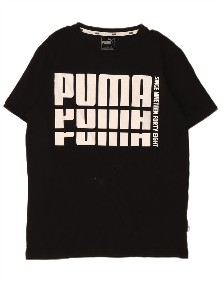 Puma T-shirt graphique pour homme, petit, noir, coton