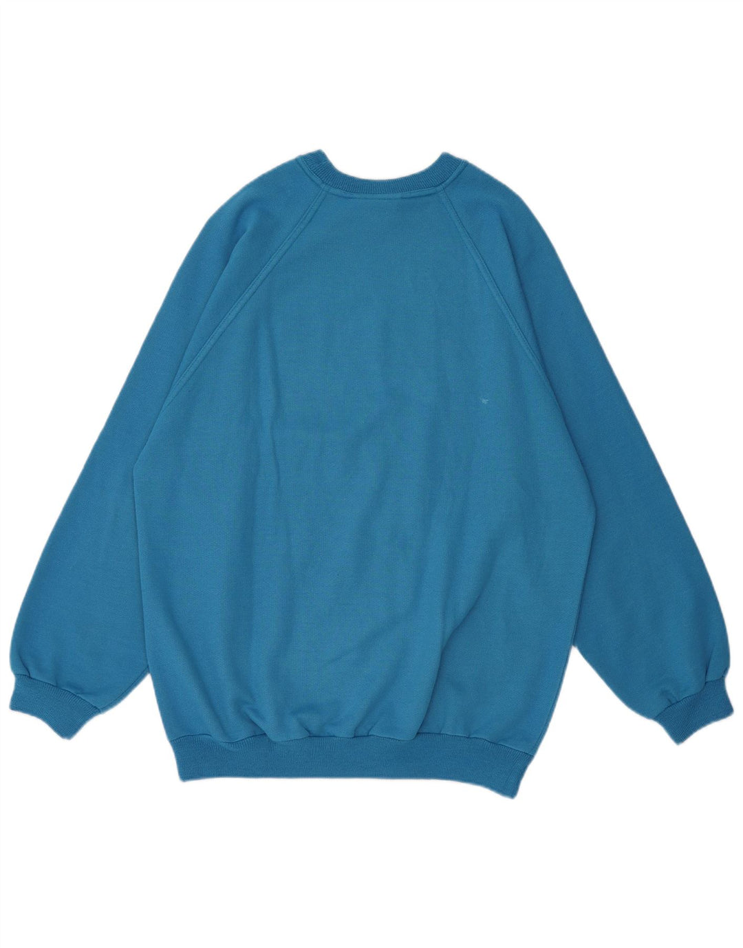 vintage Mens Graphic Sweatshirt Jumper Moyen Bleu Coton Rétro