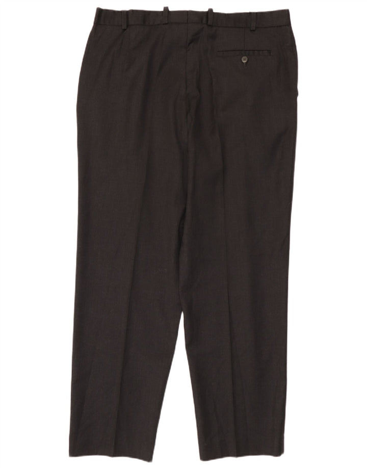 Marks & Spencer Pantalon de Costume Droit Homme W38 L31 Laine Noir